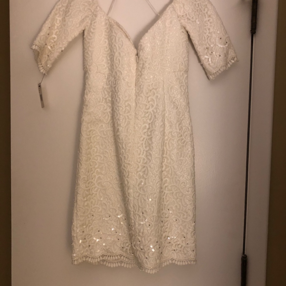White (Bridal) Cocktail Dress Vickey Tiel size 2 - Picture 3 of 4